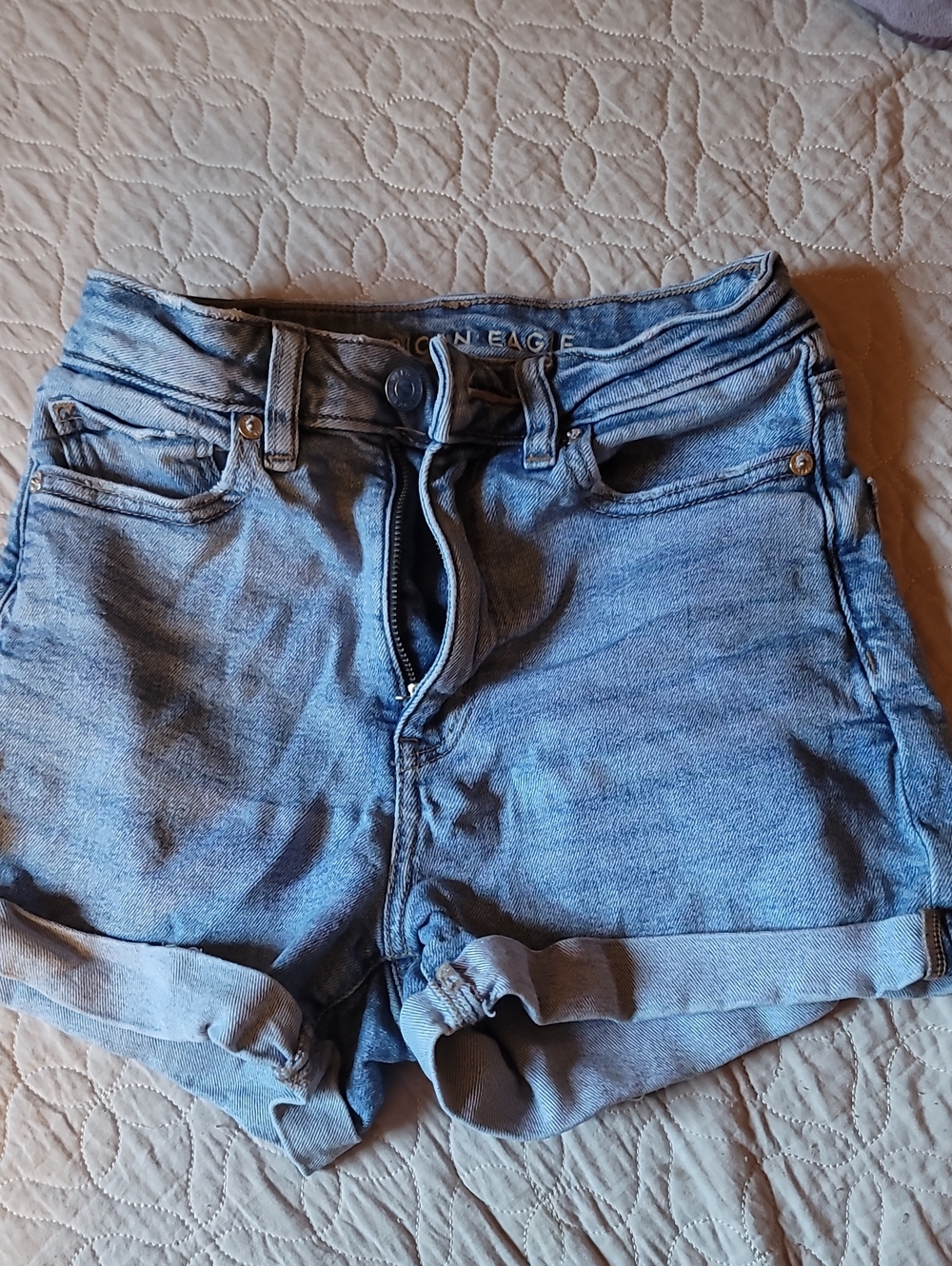 American Eagle High-Rise Denim Mom Shorts